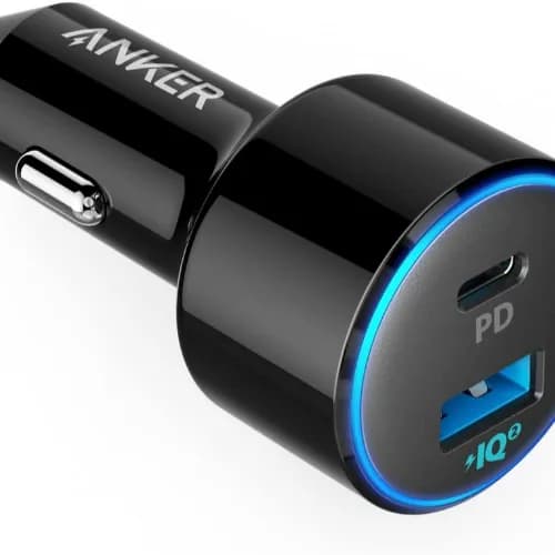 Anker 3X Faster Dual Port (Usb-C & Usb-A)High Speed Car Charger