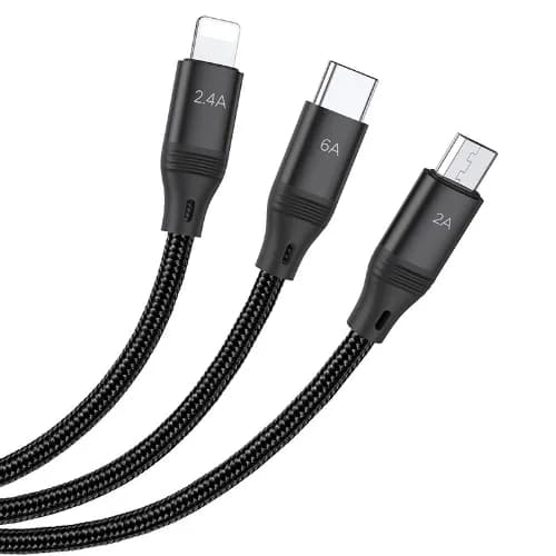 Hoco U104 Ultra 3-in-1 Fast Charging Data Cable