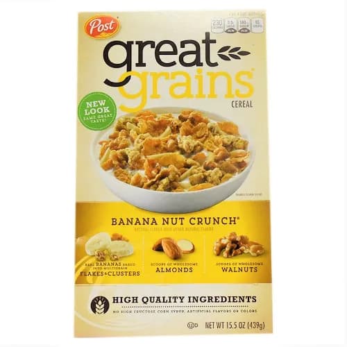 Post Great Grains Banana Nut Crunch Cereal 439g