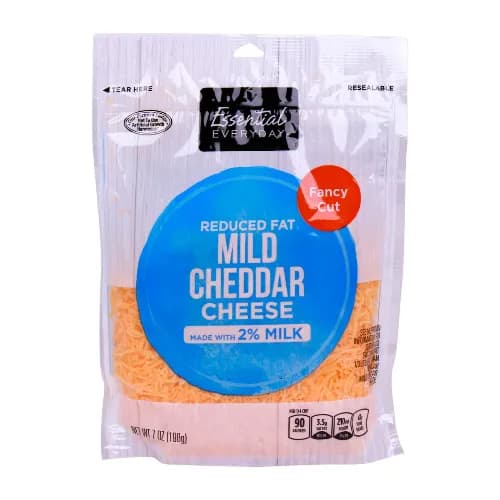 Essential Everyday Fancy Cut Reduced Fat Mild Cheddar Cheese 198 grams