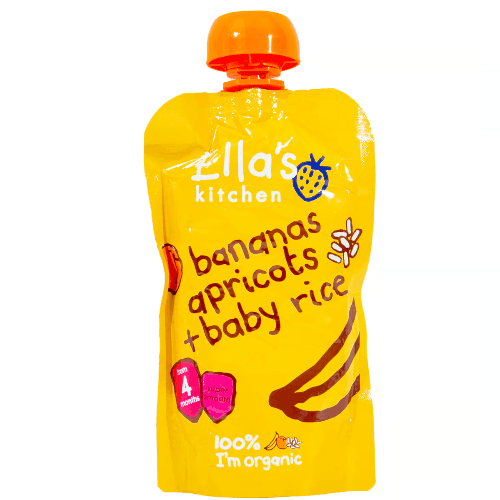 Ella's Kitchen Organic Baby Food Banana Apricots + Baby Rice 120g