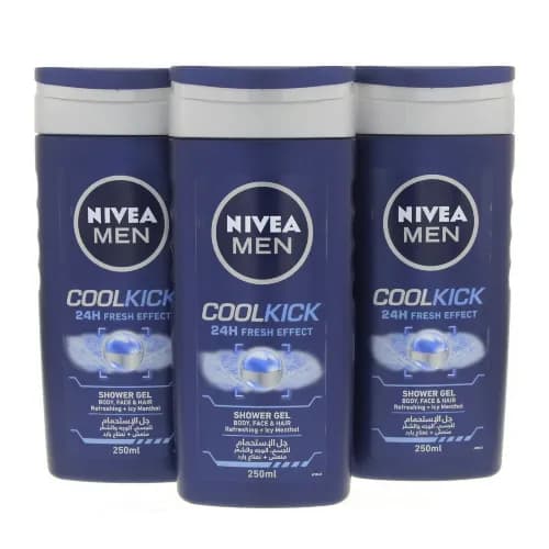 Nivea Shower Gel Cool Kick For Men 3 x 250ml