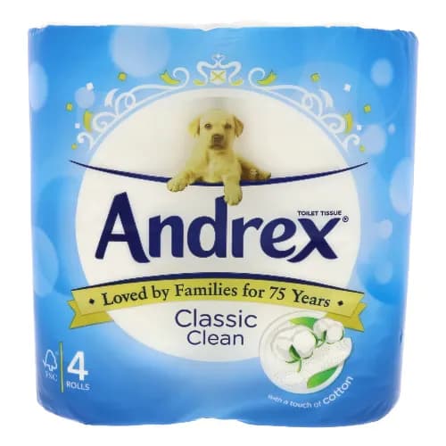 Andrex Classic Clean Tissue Roll 4 pieces