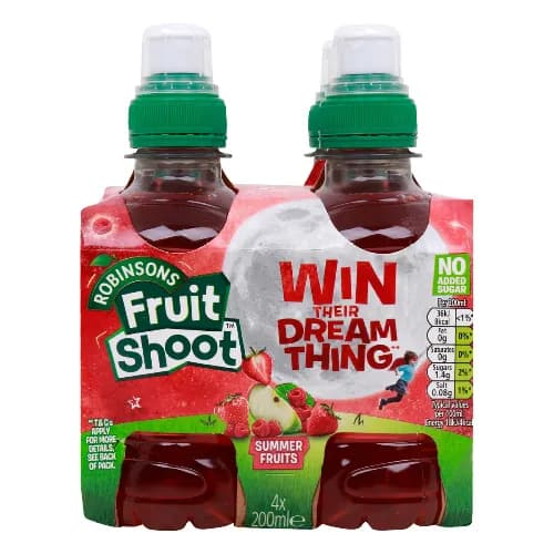 Robinsons No Added Sugar Summer Fruits Fruit Shot Drink 4 x 200 Ml