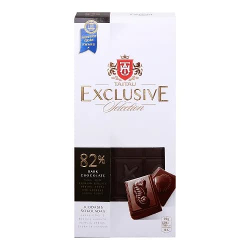 Taitau Dark Chocolate Bar 82 % Cocoa, 100 g