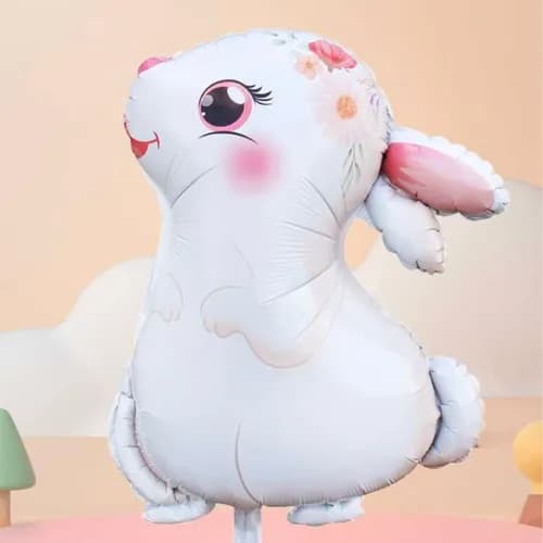 1 pieces Rabbit shaped balloon white color