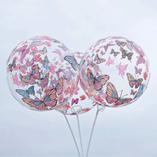 Set 3 Pieces, Decorative Balloon With Butterfly