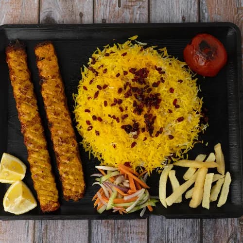 Golden Kebab With Saffron Roman Rice