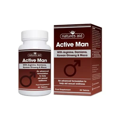 Natures Aid Active Man With Arginine, Damiana, Korean Ginseng & Maca 60 Pieces