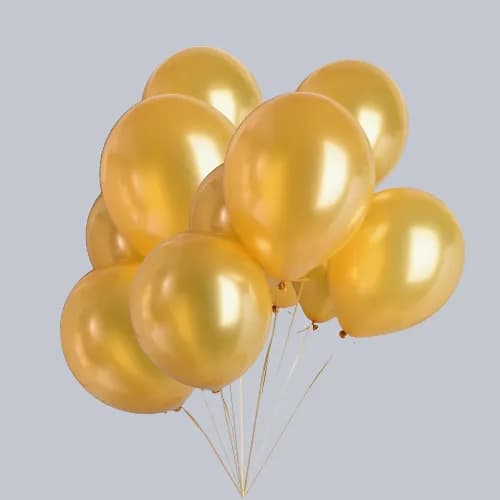 10 Gold Balloons