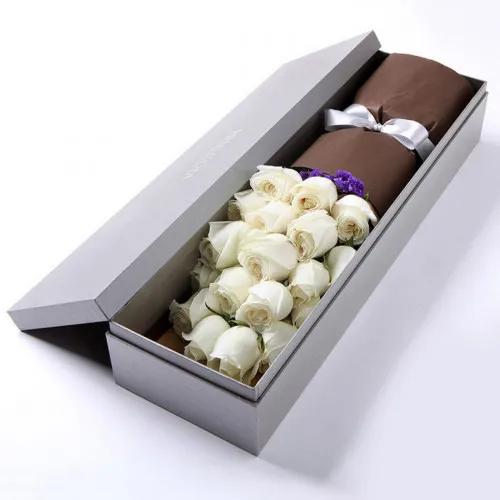 White Roses Rectangular Box