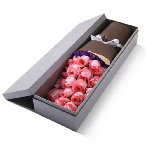 Pink Roses Rectangular Box