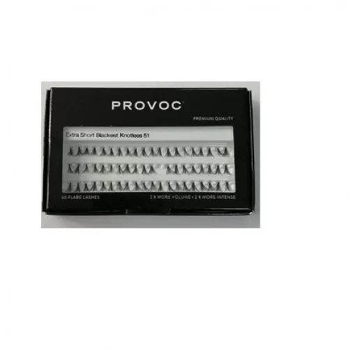 PROVOC Flare Lashes Extra Short Blackest Knotless 51 NEW