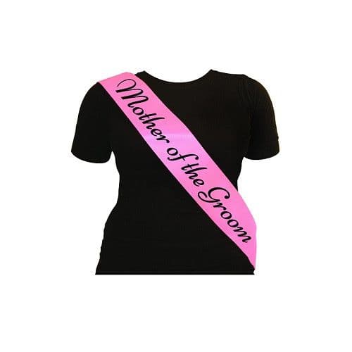 Pink Mother Of The Groom Sash Black Text