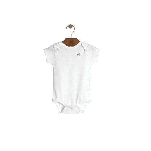 Plain White Short Sleeve Baby Romper