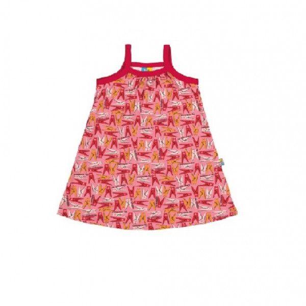 Red Dress With Clip Design For Girls