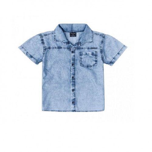 Light Blue Denim Polo Shirt For Boys