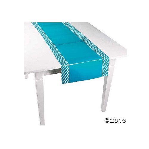 Turquoise Chevron Table Runner