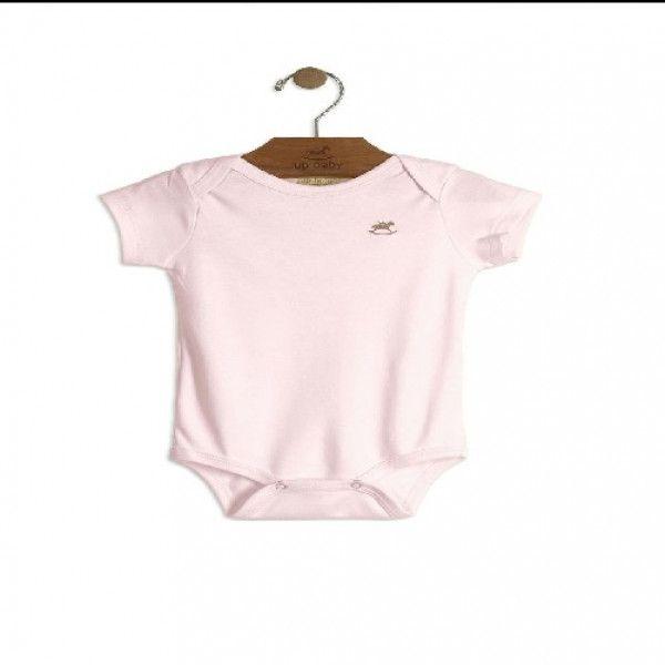 Plain Pink Short Sleeve Baby Romper