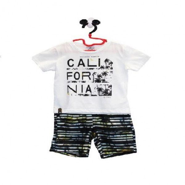 White Shirt With Short Summer Set Clothes For Boys