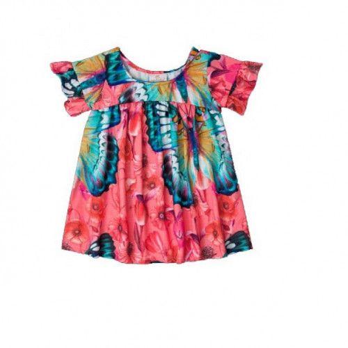 Summer Floral Short Sleeve Dress For Girls