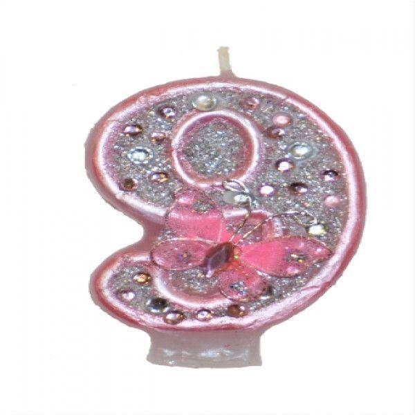 Cake Candle Small Pink/ 786 - 9