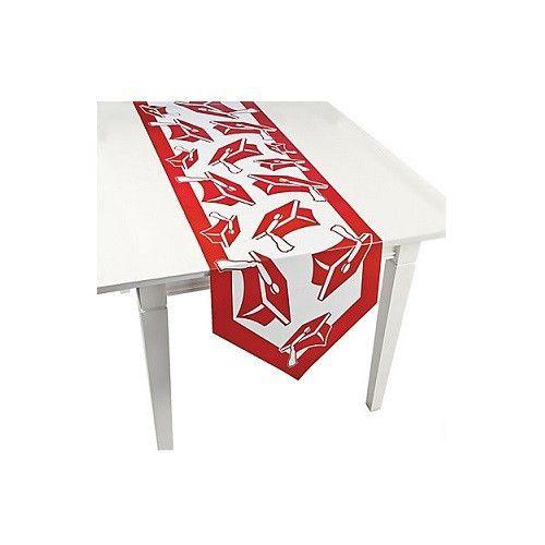 Red Congrats Grad Table Runner