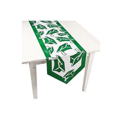 Green Congrats Grad Table Runner