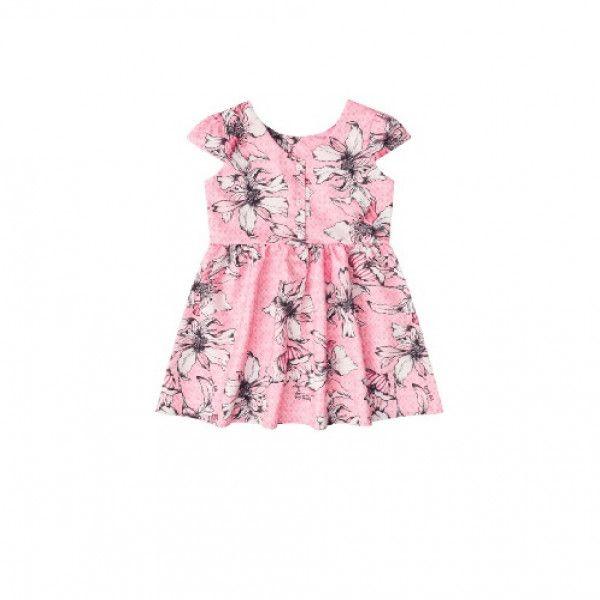 Elegant Pink Floral Dress For Girls