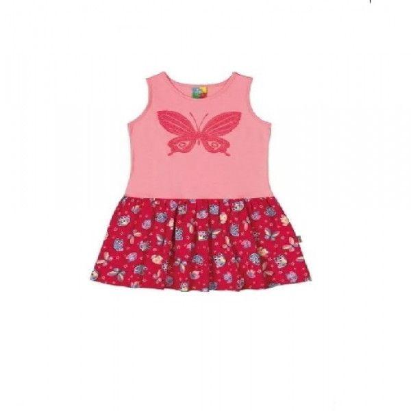 Fancy Pink Dress With Butterfly Design For Girls