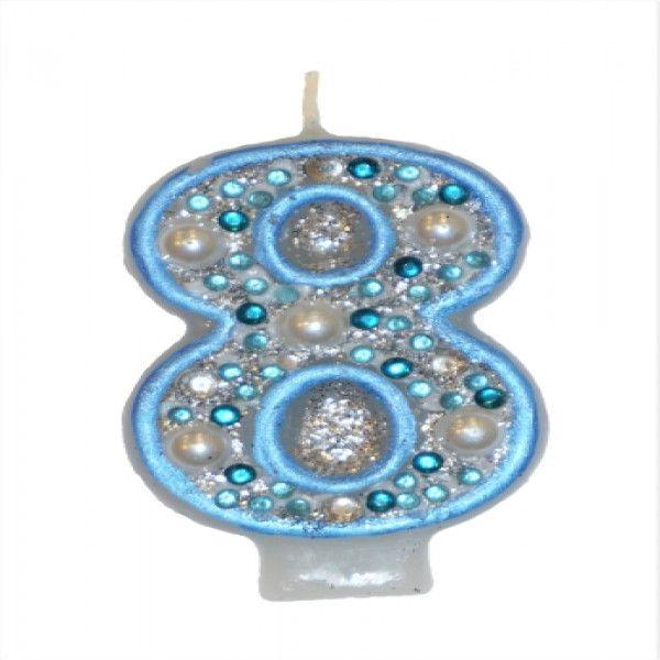 Cake Candle Small Blue/ 785 - 8