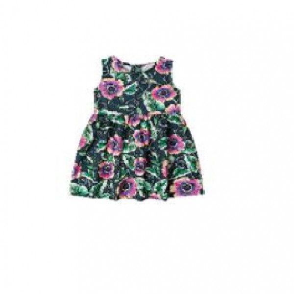 Dark Floral Dress For Girls