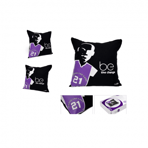 Cushion Cover – Be The Change (Black and Purple)