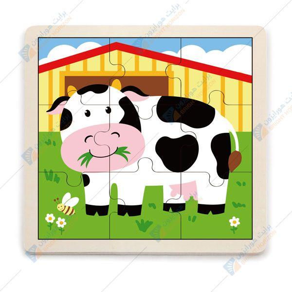 9 pcs Wooden Puzzle -Cow