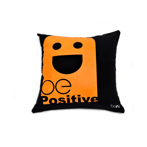 Cushion Cover – Be Positive (Black & Orange)