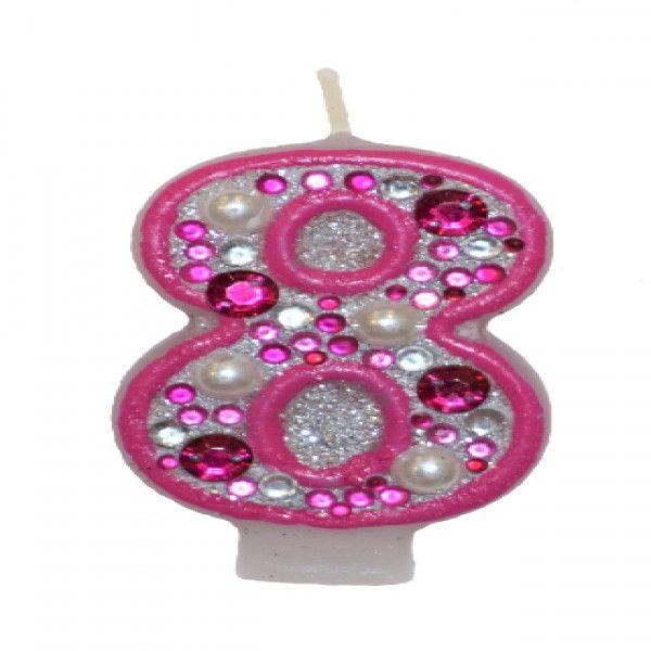 Cake Candle Small Fuchsia/ 788 - 8