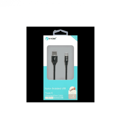 Nyork Nylon Lightning Usb Cable Type-C 2M