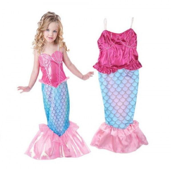 Little Mermaid Pink And Blue Costume For Girl