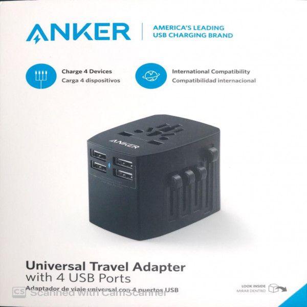 Anker universal travel adapter with 4 usb ports