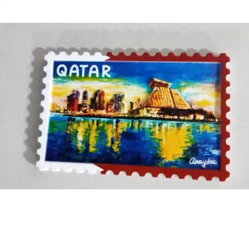 Stone fridge magnet skyline stamp