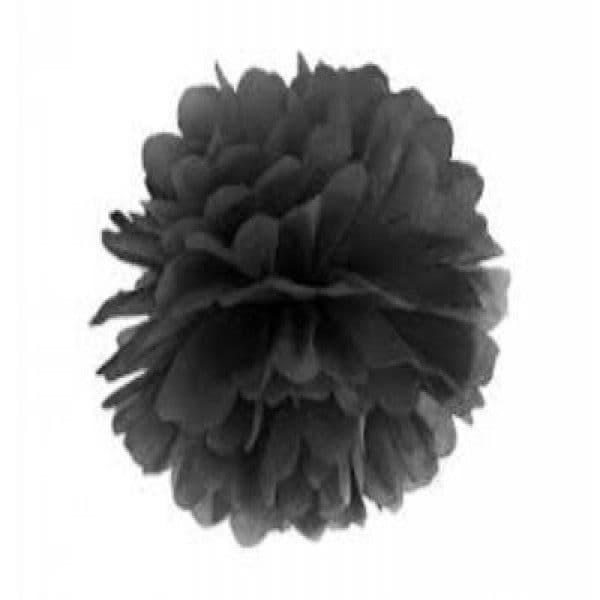 Large Paper Pompom, Black