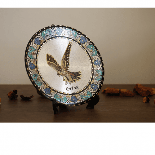 Small brass plate design falcon