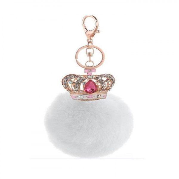 Precise Large Crown Ball Keychain (White)