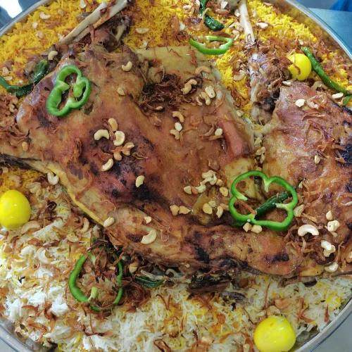 half Lamb Biryani rice with Majboos