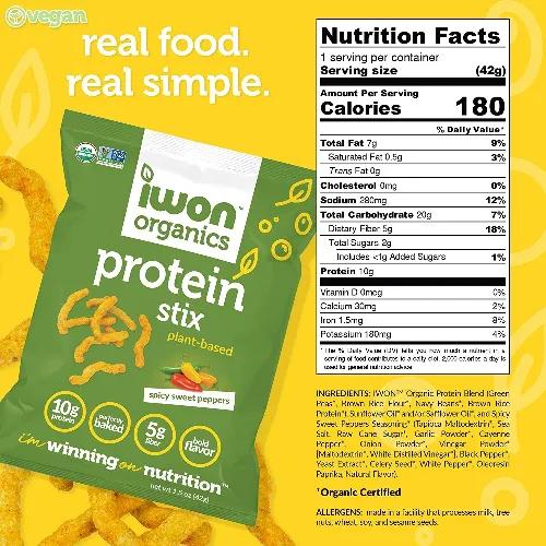 Iwon_Organics Protein Stix Spicy Sweet Pepper 42G