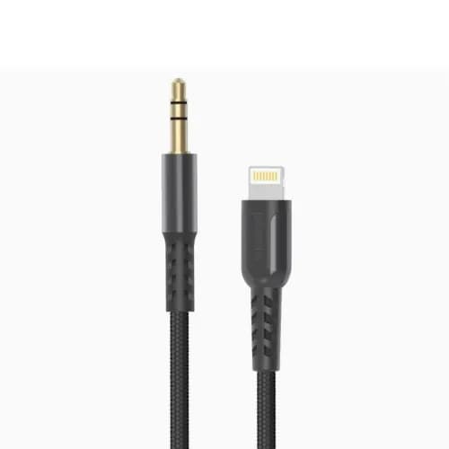 Porodo Metal Braided Lightning To Aux Cable 1,2M - Pd-Aul12