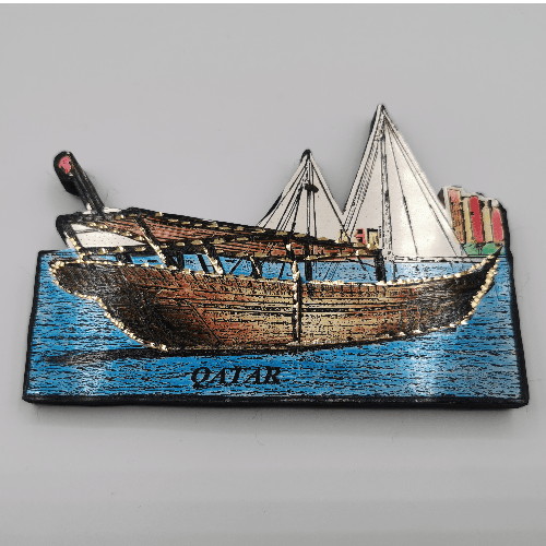 Wooden/Brass fridge magnet design dhow