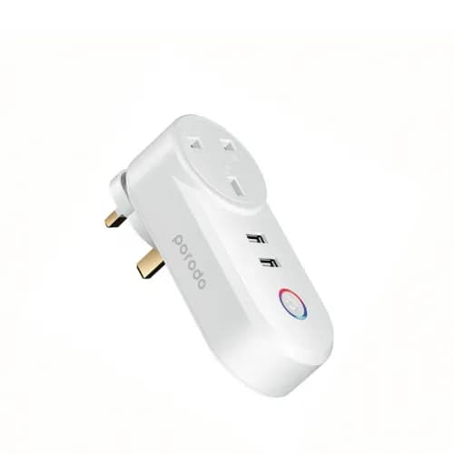 Porodo Smart Wifi Plug With Dual Usb Charge White Pd-Wfpu2-Wh