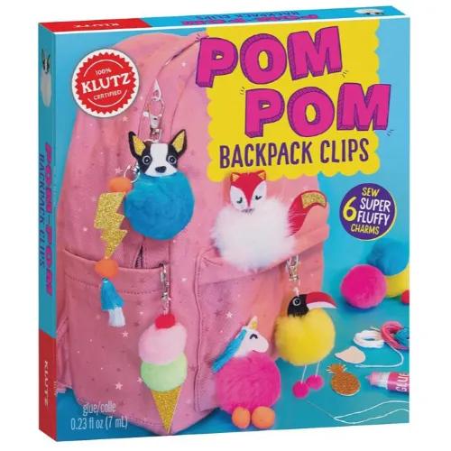 355253 Pom-Pom Backpack Clips (Mixed media product / Mixed Media, Contains 1 Paperback / softback and 1 Other merchandise) By Editors of Klutz