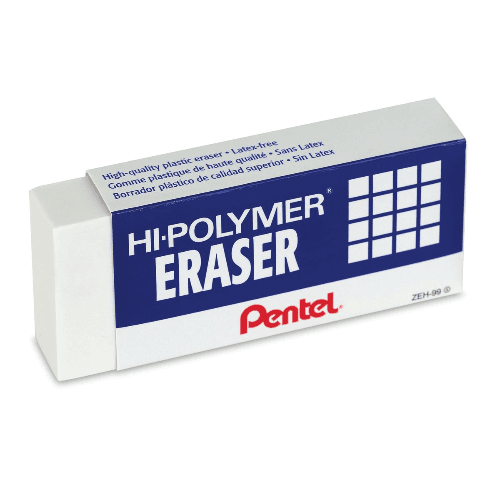 Pentel Hi-Polymer Eraser - medium , White - ZEH10ST